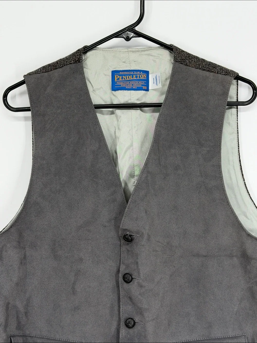 Pendleton Suede & Tweed Vest Men’s Size 46 Gray